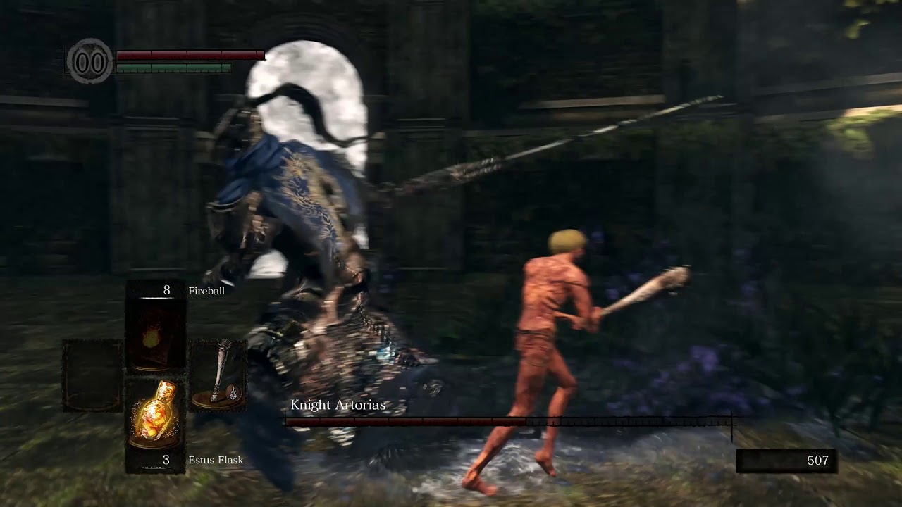 Knight Artorias SL1 NG+6 No Rolling/Blocking/Parrying Only Weapon Equipped (No Buffs)