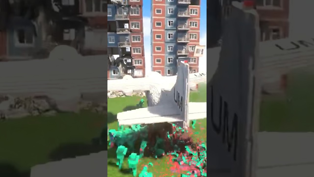 Plane vs Zombies vs Buildings 😱