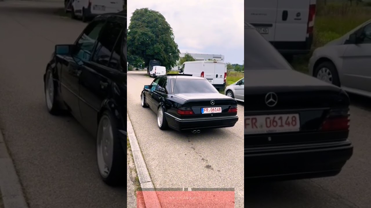 Mercedes-Benz W124 Black Beast: Power-Packed Turn & Reverse with Epic Sound!