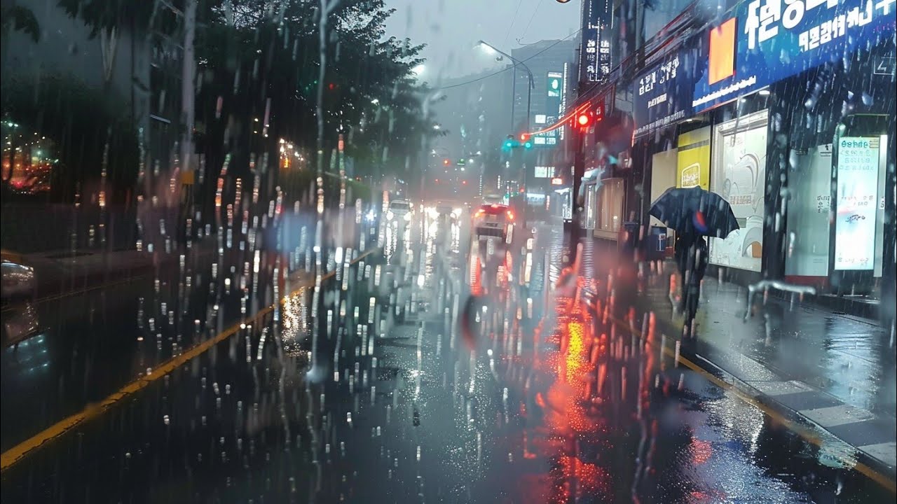 Oh Yes! Heavy Rain Walk. Relaxing Sound for Sleep Study Meditation. White Noise ASMR.