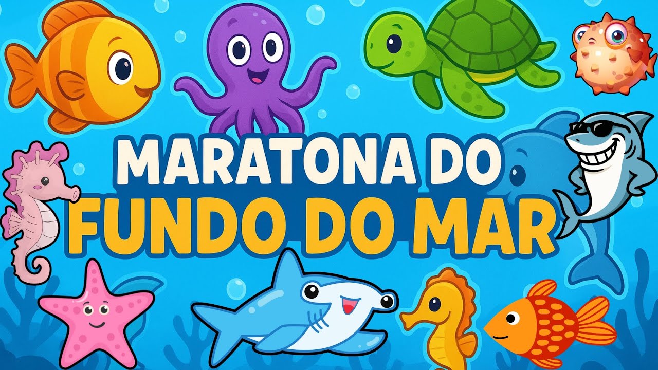 MARATONA DO FUNDO DO MAR 🌊🐠 | Aprenda Cores, Alfabeto e Números com os Animais Marinhos!