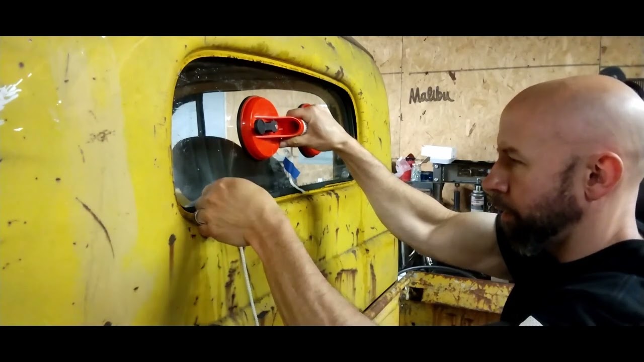 48 Ford F1 rat rod rear window install