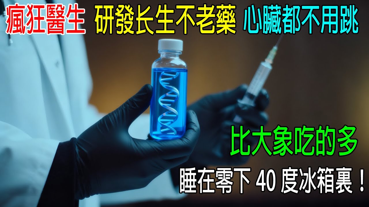 瘋狂醫生研發長生不老藥，心臟都不用跳，比大象吃的多，睡在零下40度冰箱裏！