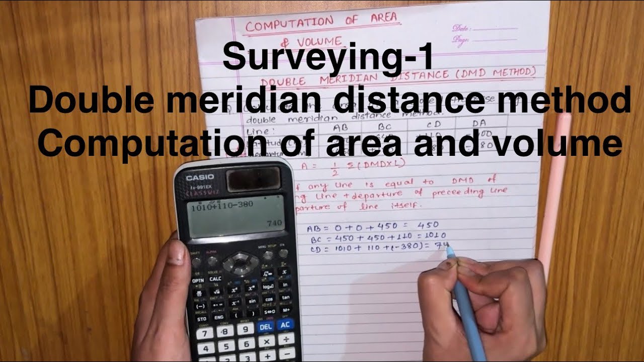 Double meridian distance(DMD)method |Surveying-1 |Computation of area and volume 