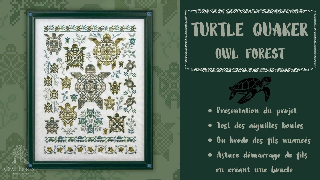 Turtle Quaker - #owlforest #crossstitch #pointdecroix #countedcrossstitch #crosstitch #embroidery