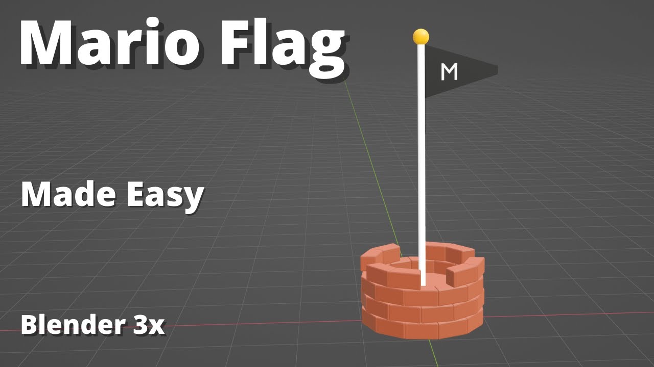 low poly mario flag modeling in blender 3.4
