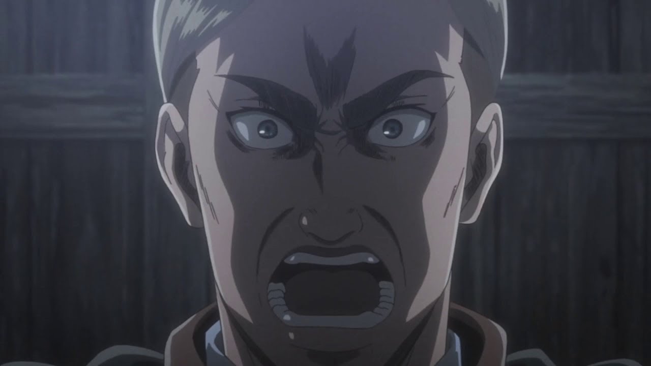 A.O.T season 3 episode 16:commander erwin last speech DUB.