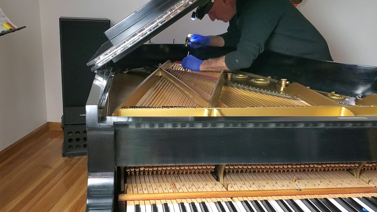 #381 Restoring An Old Steinway Piano- More Reseating Strings On Bridge