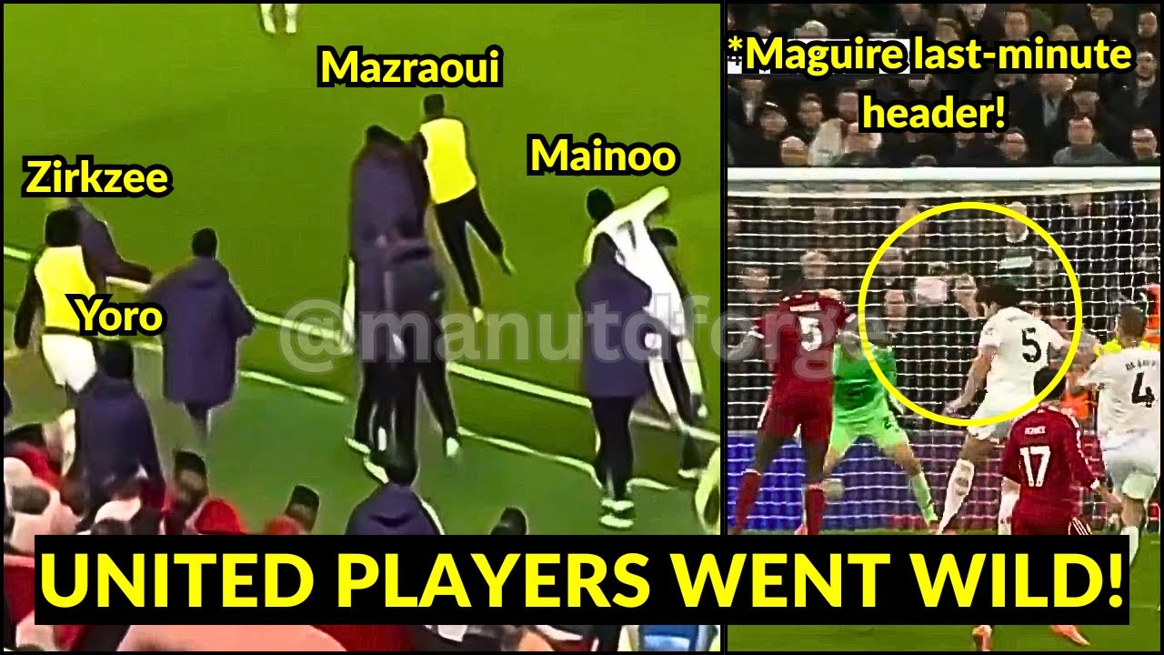 Moment Mainoo, Yoro, Zirkzee & Mazraoui REACT to Maguire&rsquo;s late winner vs Liverpool | Man Utd News