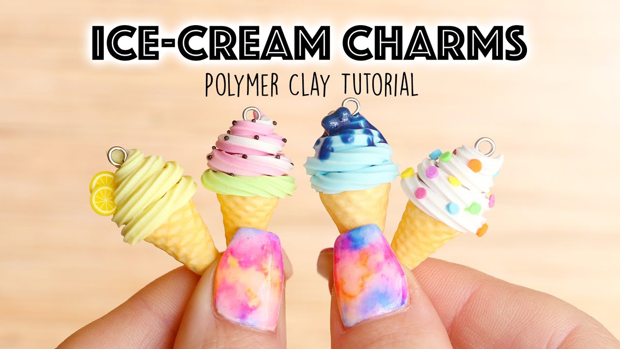 Ice-Cream Waffle Cones│4 in 1 Polymer Clay Tutorial