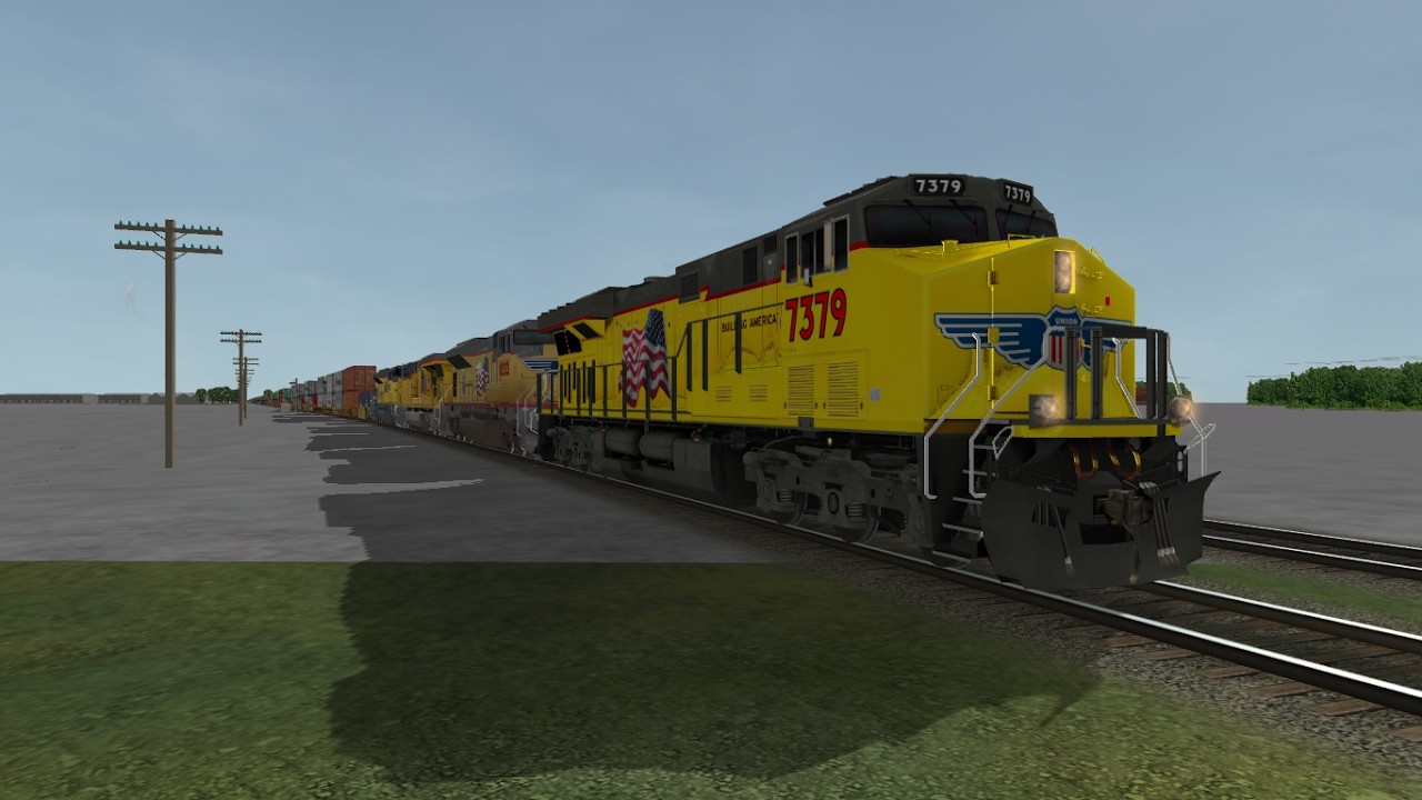 ORTS: Fast UP C45ACCTE #7379 Repainted GEVO WB IG2LC-04 At Low Moor, IA