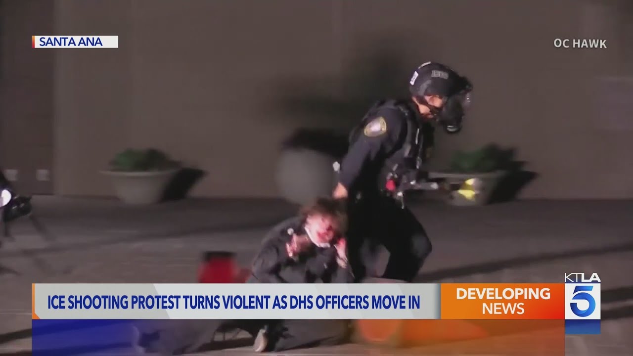 Video shows ICE protest&nbsp;turn&nbsp;violent in Southern California&nbsp;amid nationwide uproar