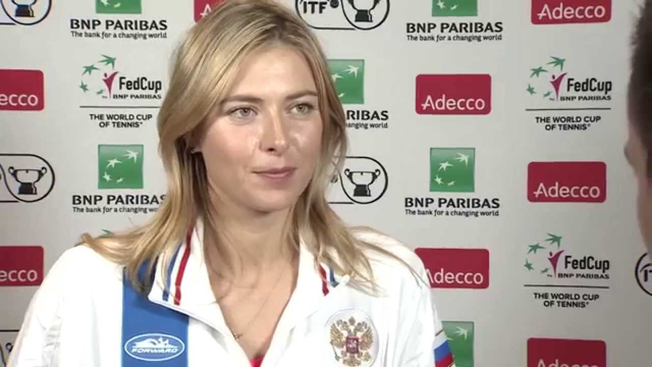 Maria Sharapova (RUS) after the draw at Fed Cup