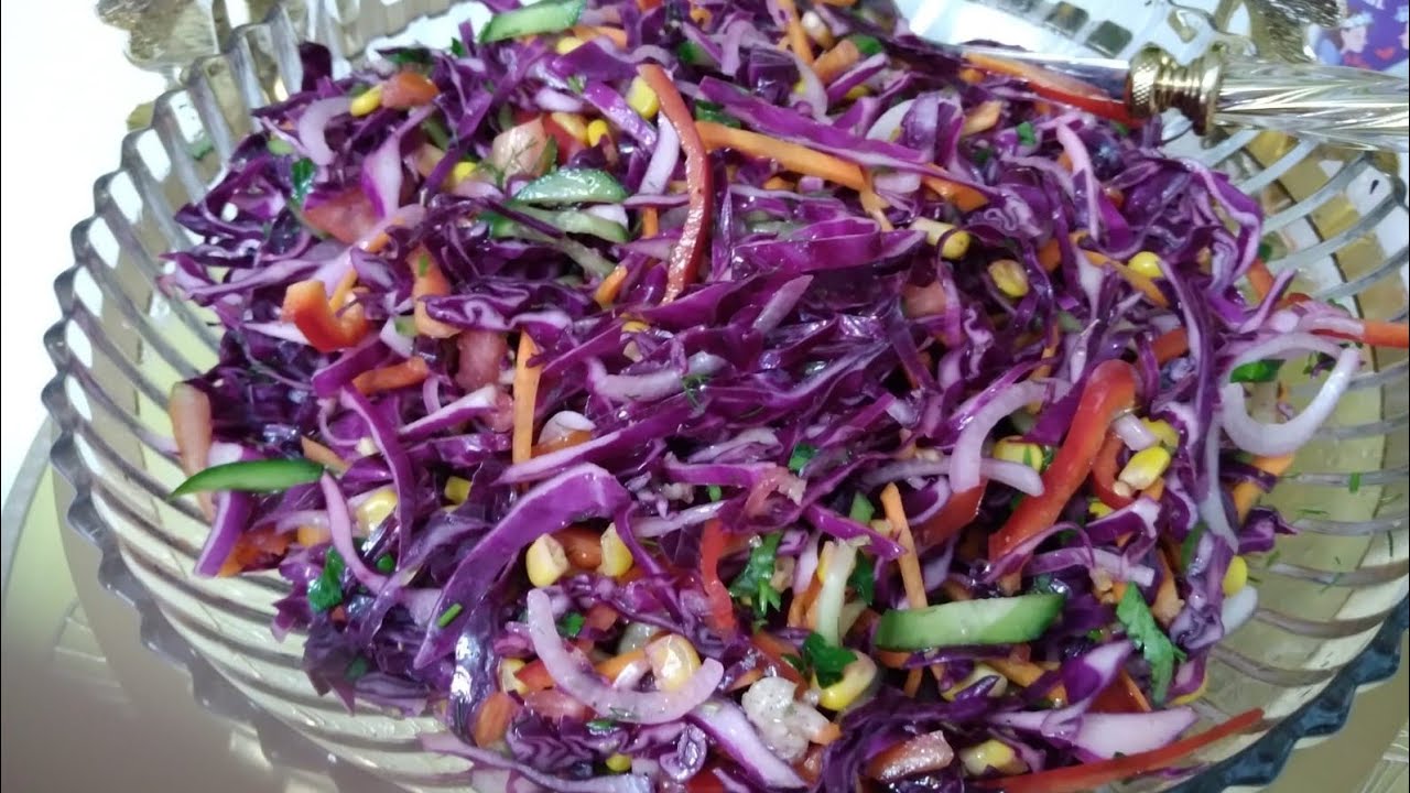 ☘️Салат из краснокочанной капусты. Полезный на каждый день 💯💥