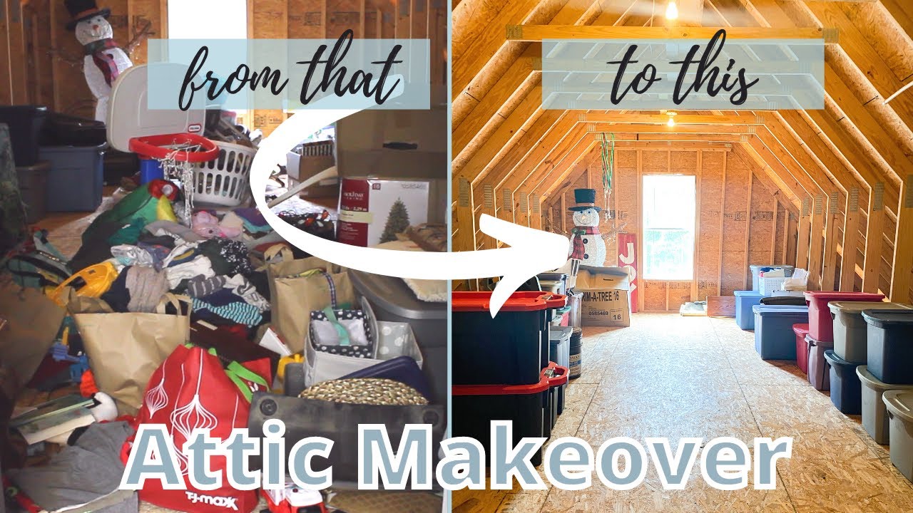 ATTIC MAKEOVER BEFORE AND AFTER | Attic Organization Part 2