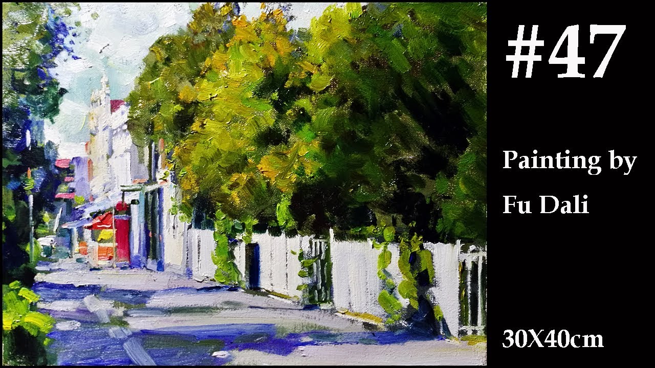 #47 Landscape Painting street view Williamtown by Fu Dali