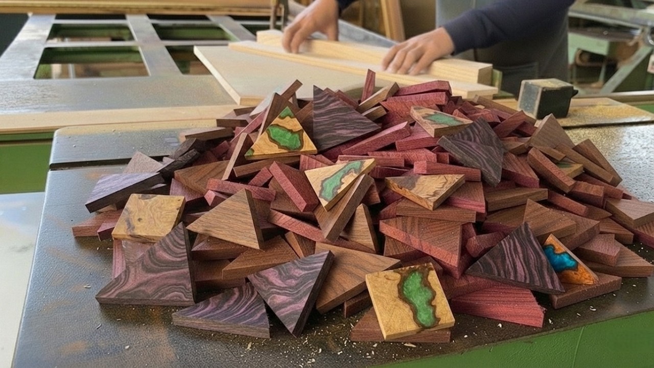 Splicing 100 Scrap Pieces at 30 Degrees for a Viral Table | Furniture That Impresses Even Pros