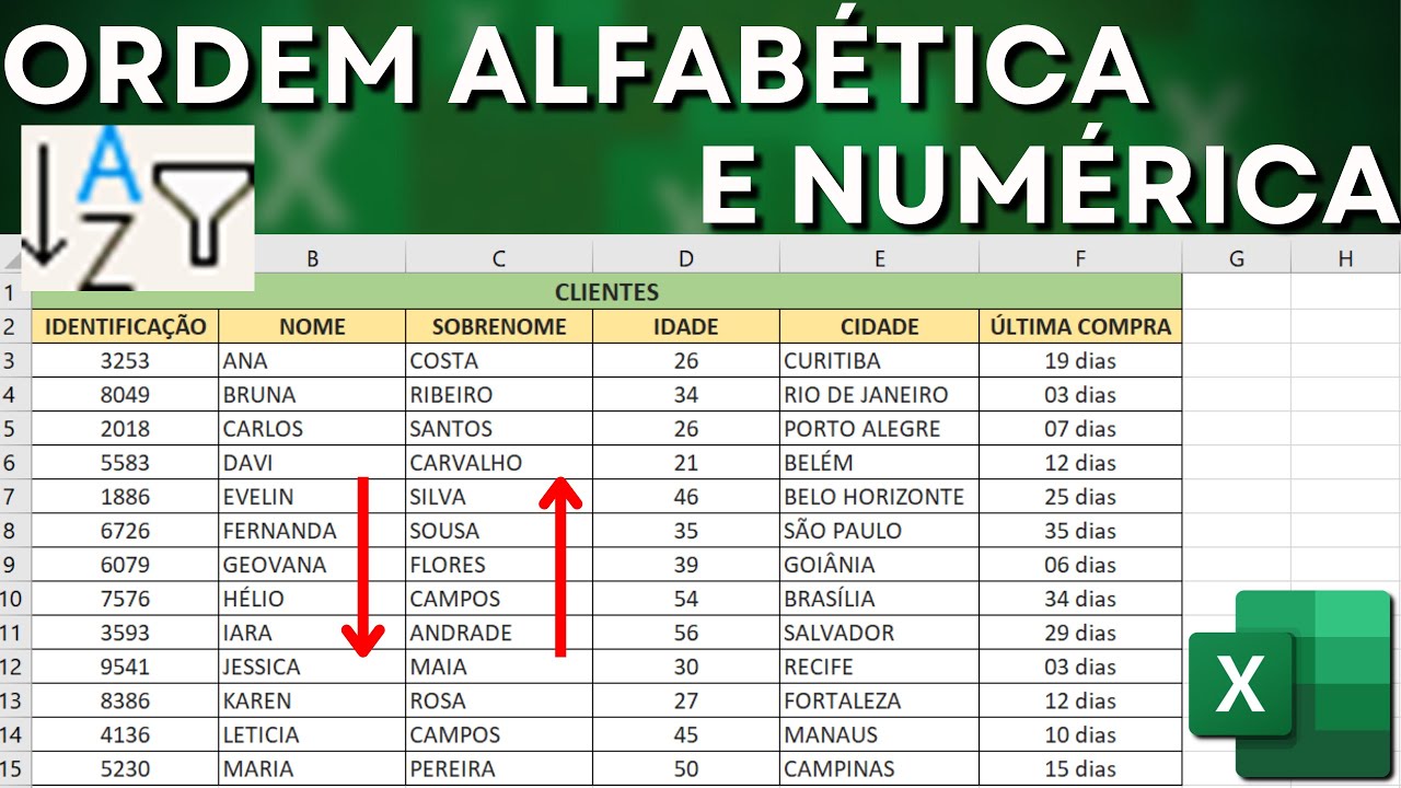 Como Classificar em Ordem Alfabética no Excel | Menor para Maior | De A a Z