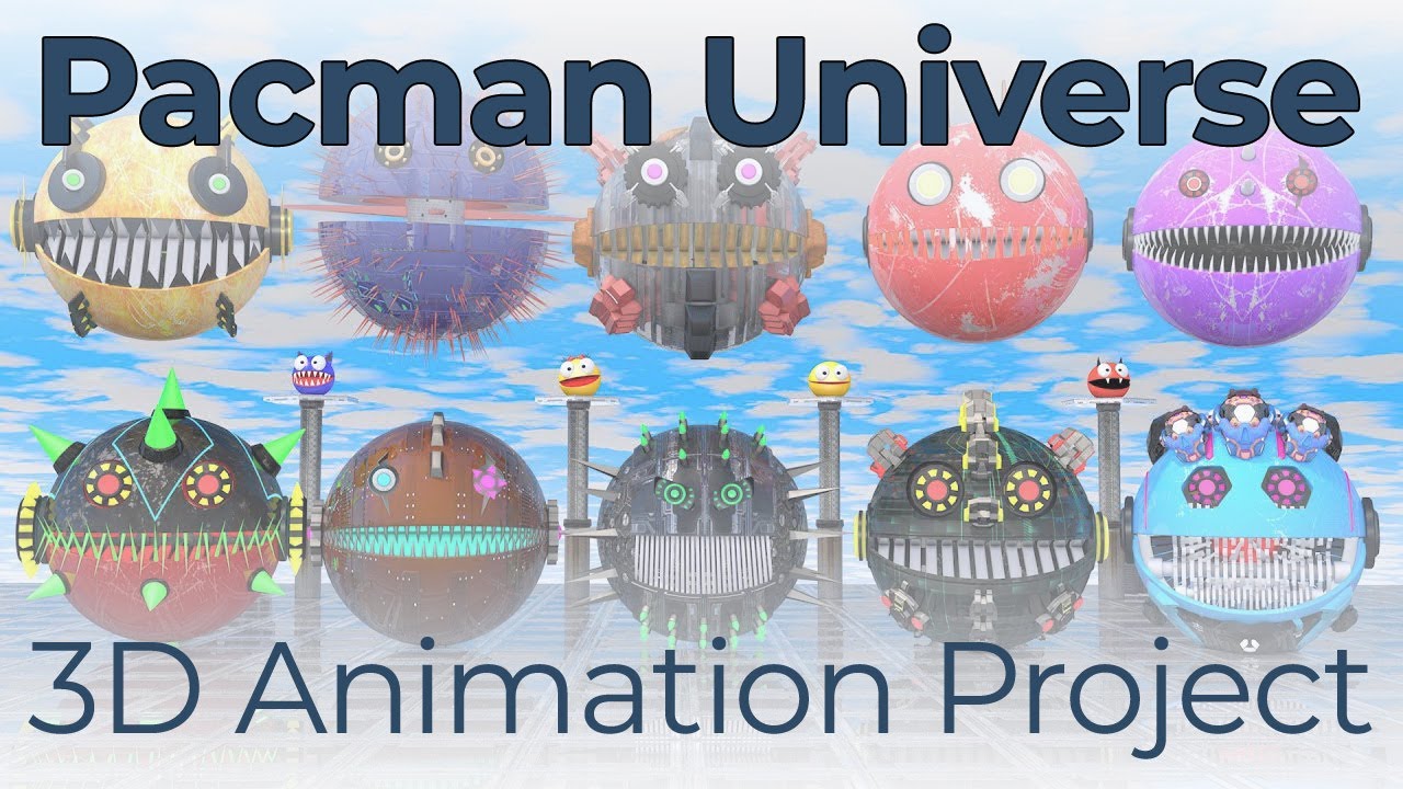 Pacman Universe &ndash; Futuristic Robot Pacmans (3D Animation)