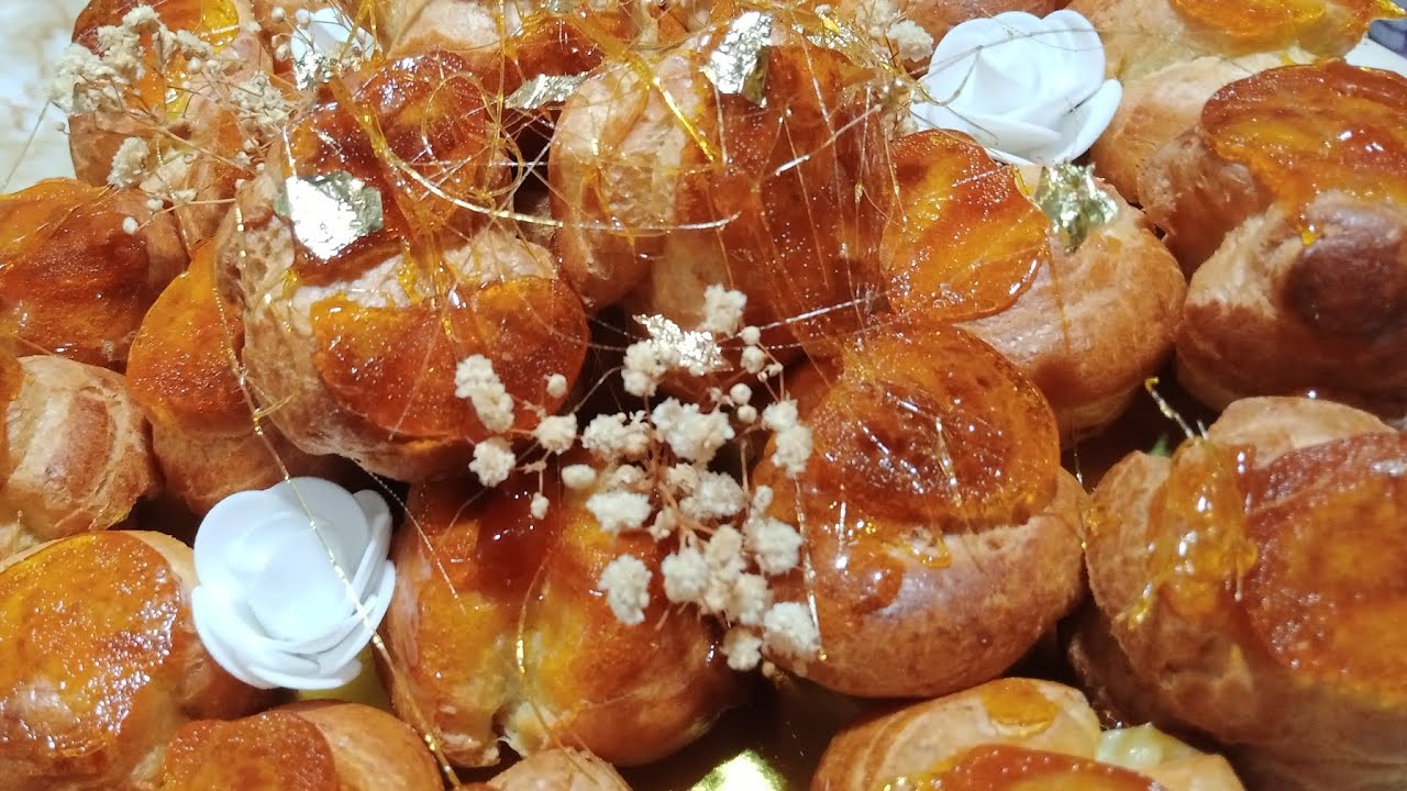 بانجح عجينةالشو الناجحة مقادير مضبوطة وكريمة البغاليني والكراميل من الذ الوصفات