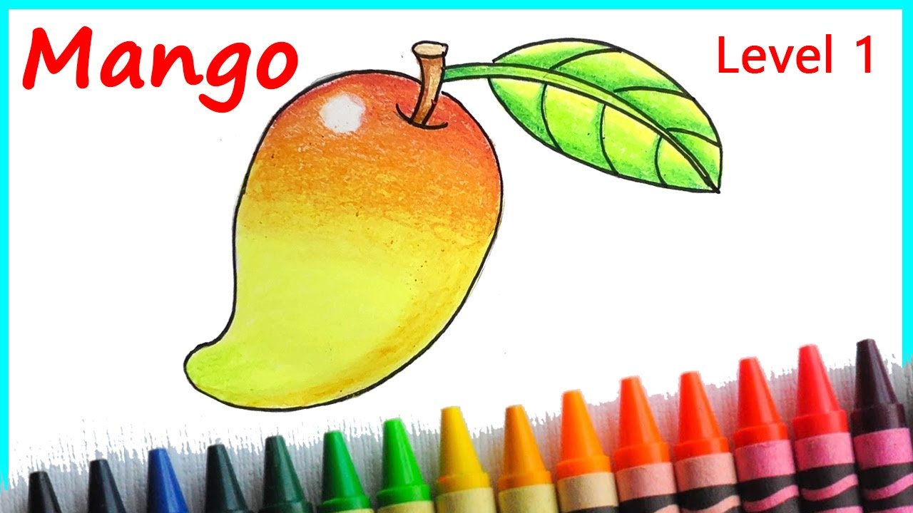 Easy way to Draw Mango Fruit Step by Step for Level 1 Students