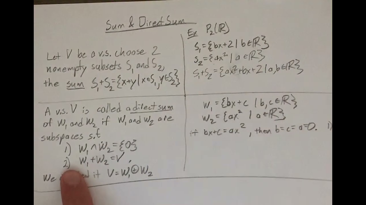 Sun and direct sum in linear algebra