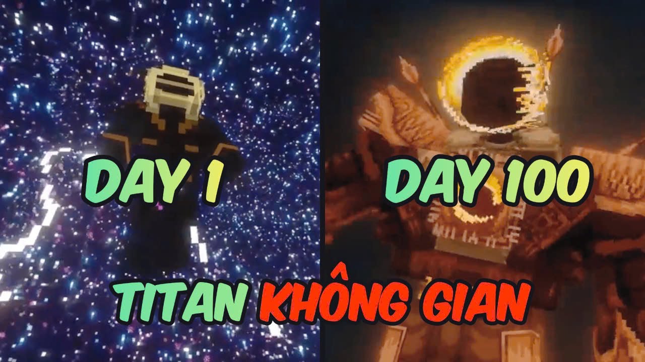 Trong Minecraft 100 Ng&agrave;y | Trở Th&agrave;nh Titan Đồng Hồ Kh&ocirc;ng Gian Đối Đầu Vs Ch&uacute;a Tể Huỷ Diệt | Hikimi