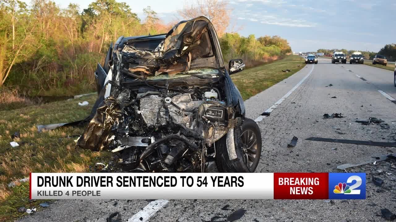 Drunk driver sentenced to 54 years in prison for crash that killed 4 in Glades County