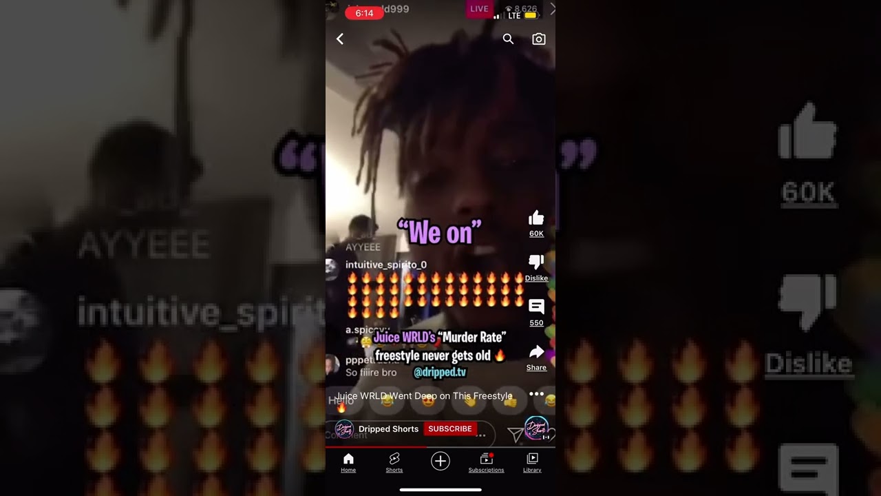 Juice wrld freestyle on insta creds:Dripped Shorts