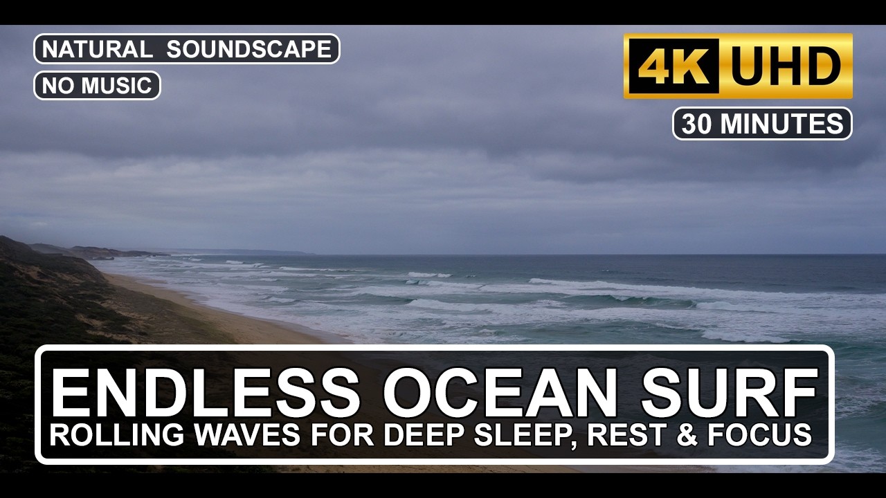 30 Minutes Endless Waves at Scenic Beach | Natural Ocean Sounds for Relaxing & Deep Sleep