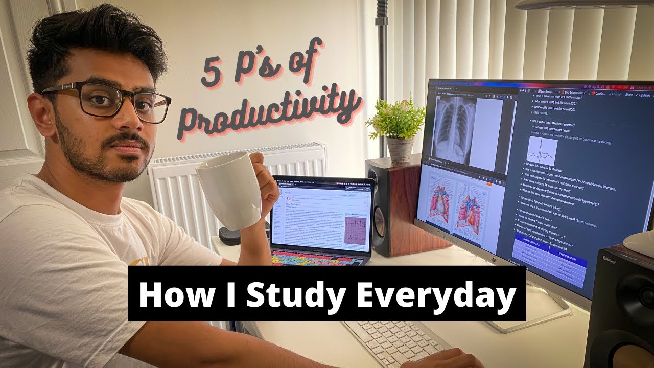 How I study for hours *EVERY DAY* - 5 P's of Productivity