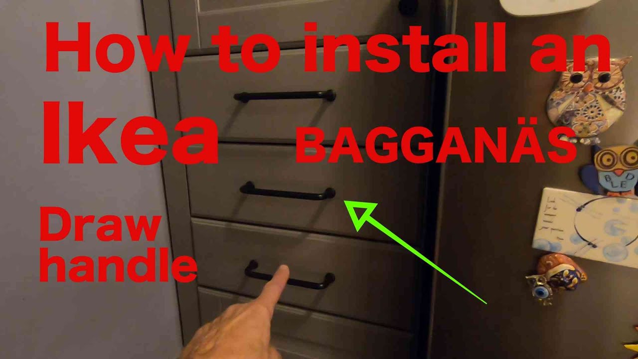 How to install an ikea Bagganas drawer handle on a kitchen drawer