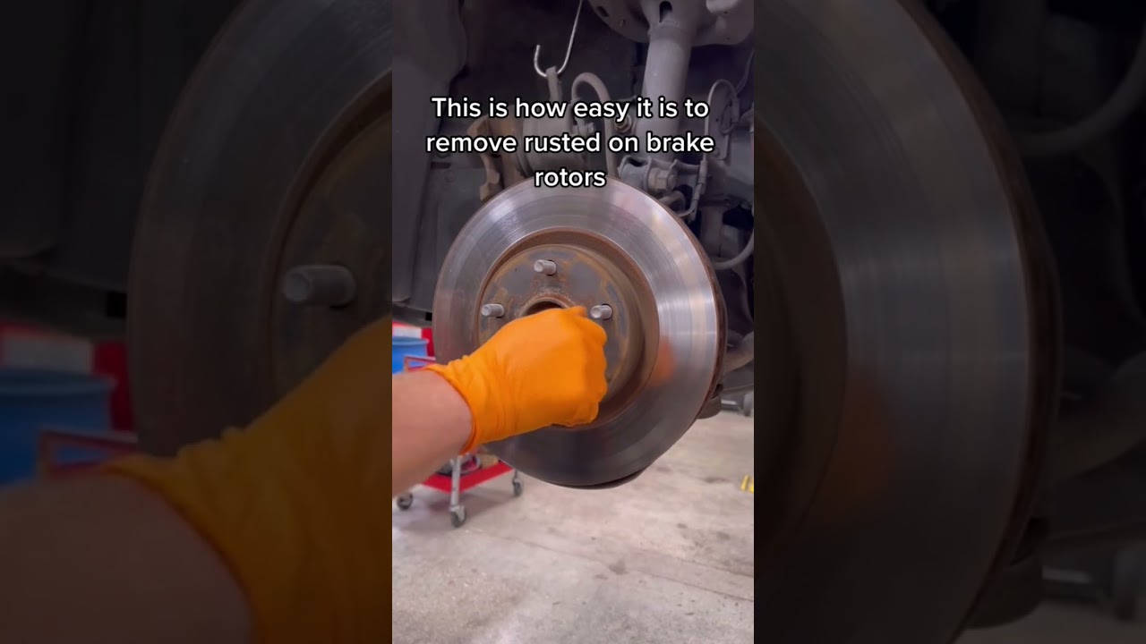 this is how easy it is to remove rusted on brake rotors #mechanic #shorts