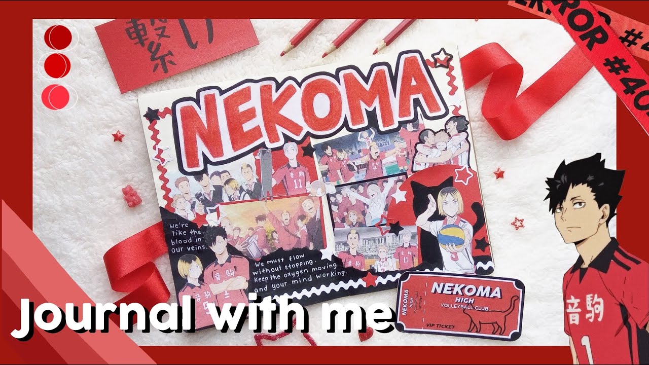 anime journal with me ❤️|| Nekoma (Haikyuu) 🐱🏐