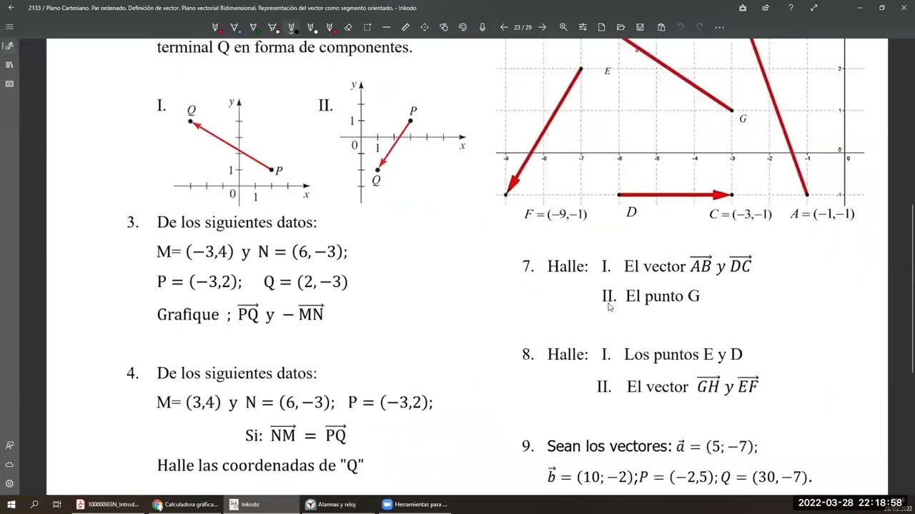 Plano cartesiano-Vectores en R2 (2/2)