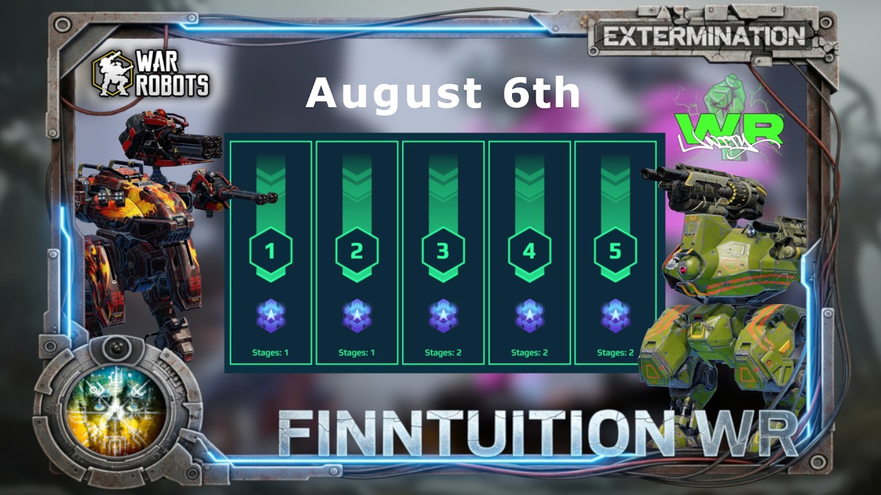 War Robots - Extermination Stages 1-5 August 6th 2025 Timestamps, Workshop builds