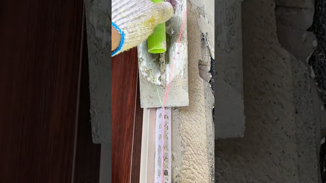 Laser guides corner bead for precise wall alignment