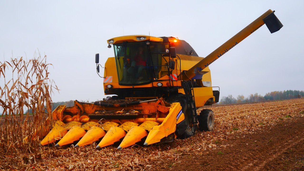 Żniwa kukurydzy 2020 w gr.Ćwik. New Holland tc5070/John Deere 7800/Zetor zts 16245. Podkarpackie