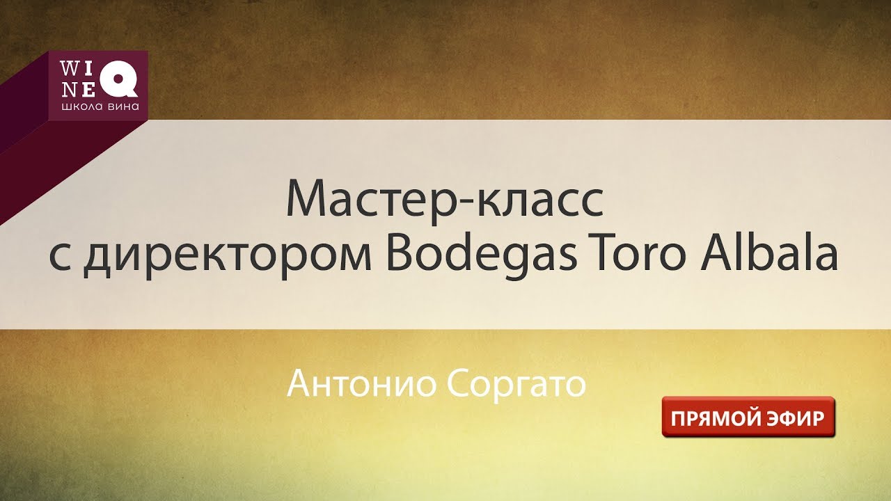 Мастер-класс с директором Bodegas Toro Albala - Антонио Соргато