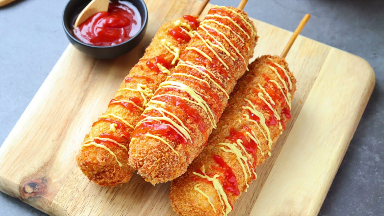 Recette de Corn dog coréen / الكورن دوج الكوري / Korean Hot dog 🇰🇷