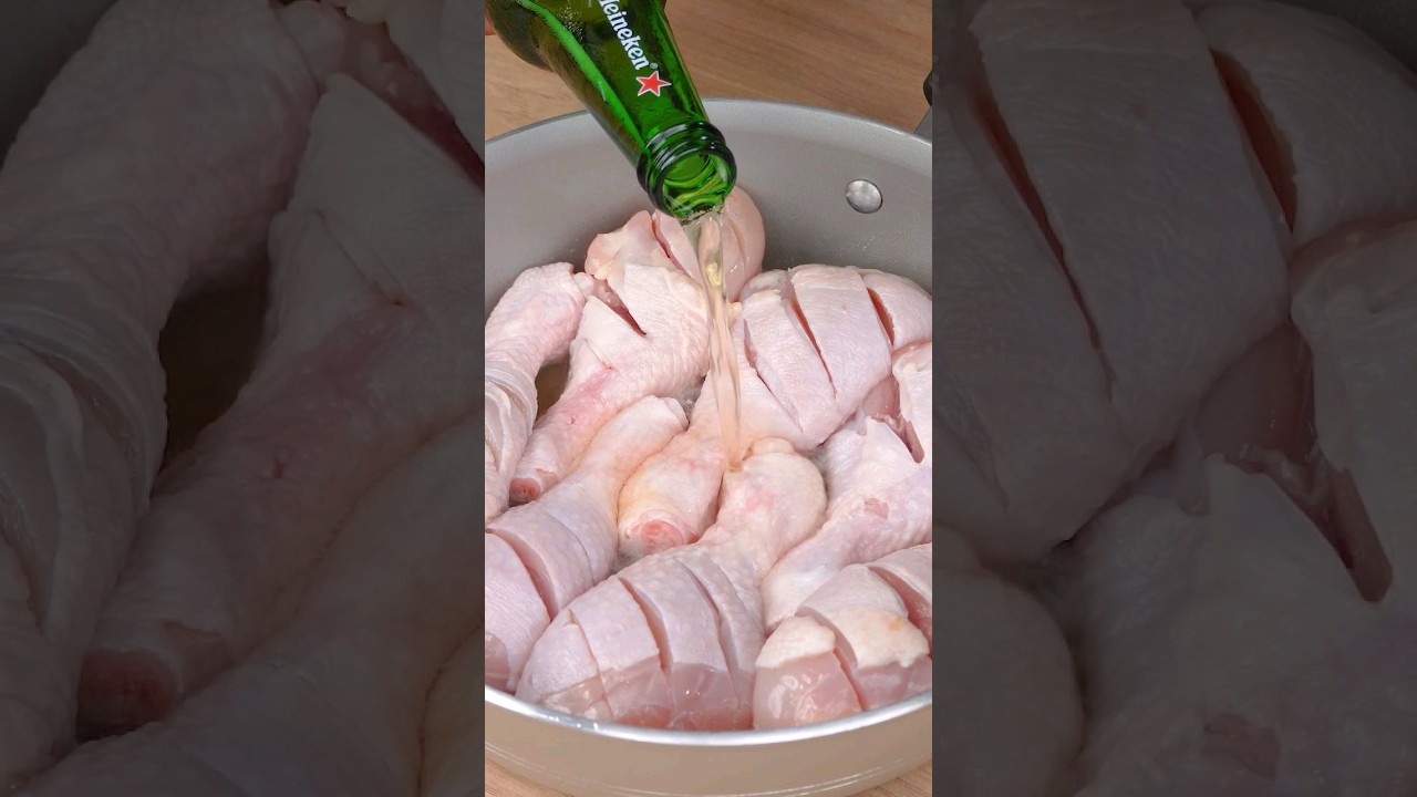 COXA DE FRANGO NA CERVEJA. #shorts #culin&aacute;ria #receita #almo&ccedil;o #jantar #frango