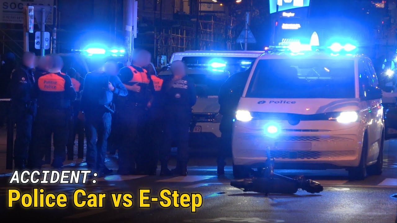 Politie-eenheid krijgt aanrijding met e-step tijdens spoedrit in Brussel - Hulpdiensten met spoed!