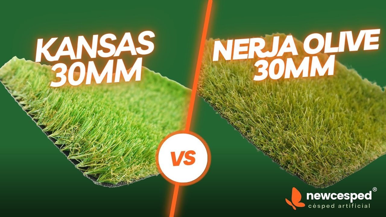 ¿Qué Césped Elegir? Mod. Nerja Olive Vs Kansas de 30mm