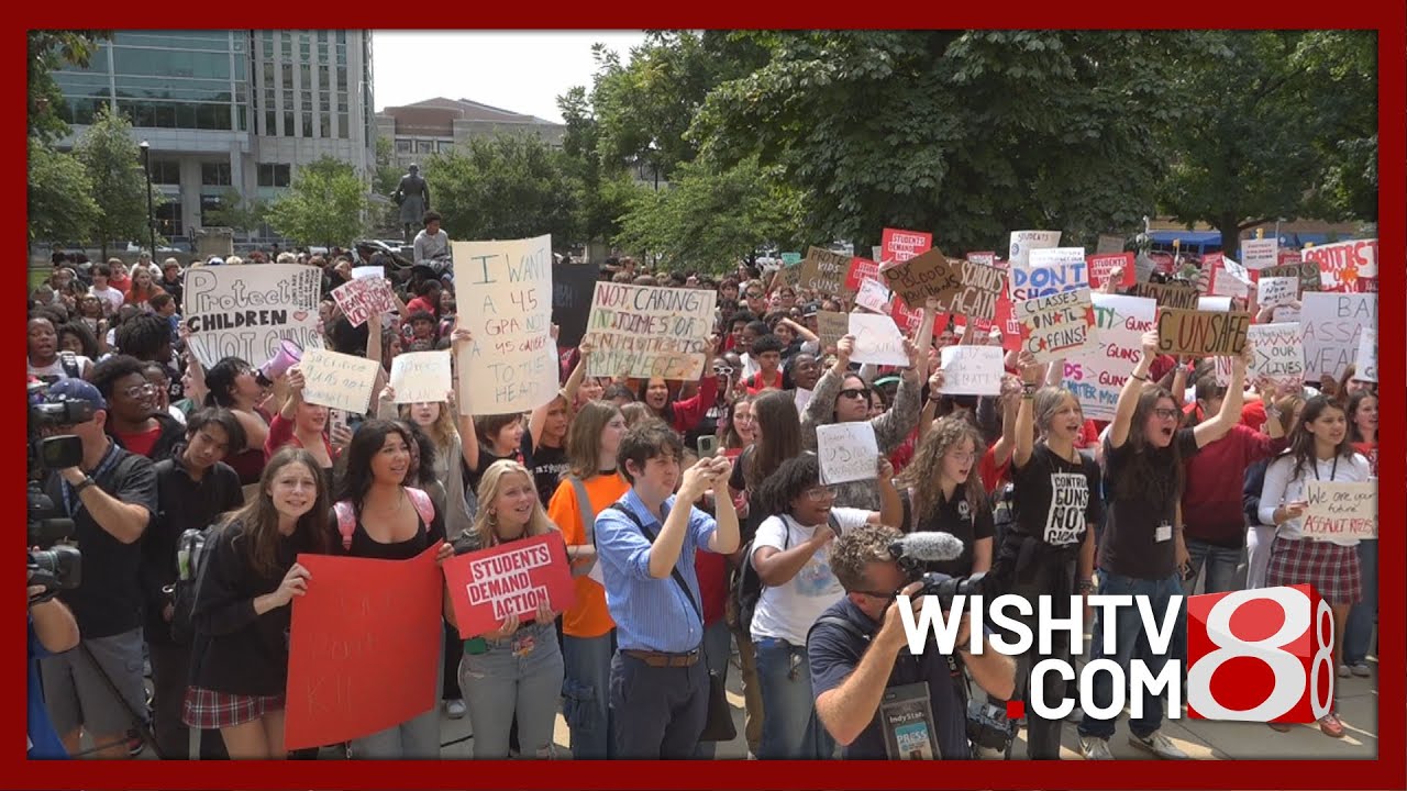 Students protest gun violence at Indiana Statehouse