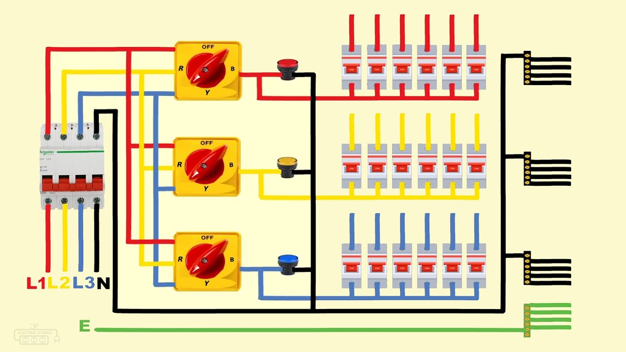 3 phase manual changeover selector switch connection