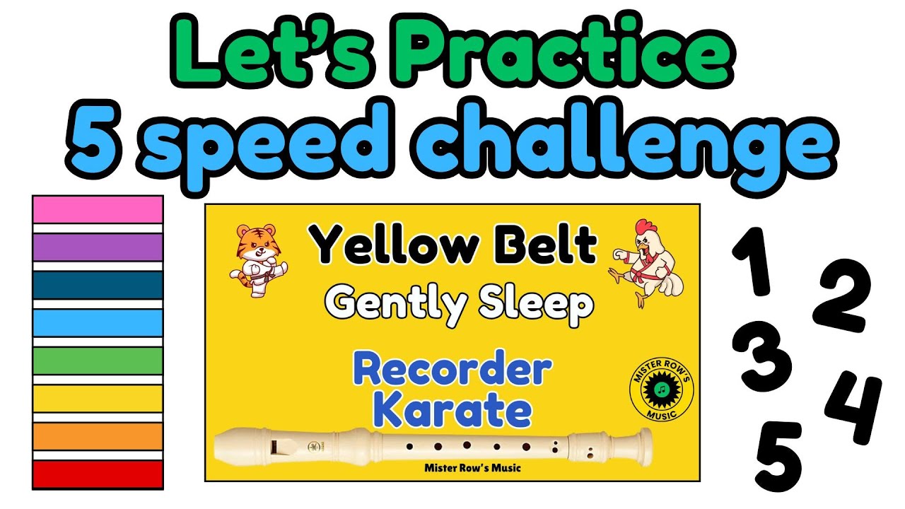 RECORDER KARATE | Practice | Yellow Belt | 5 speed challenges | Notes BAG