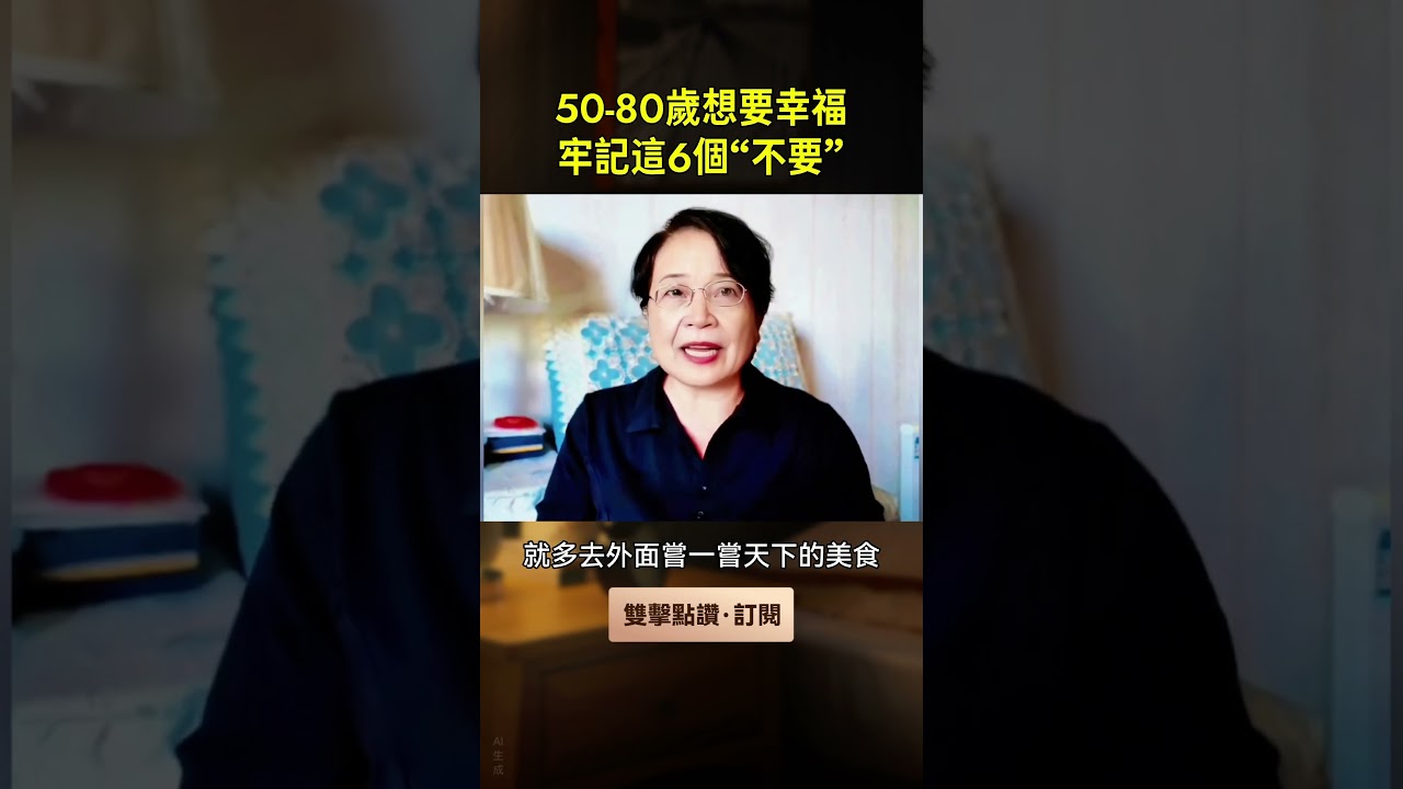五十到八十歲想要晚年幸福，牢記這六個不要🙅&zwj;♀️ #晚年幸福 #晚年生活 #養老生活 #老年情感 #老年生活 #人生感悟 #晚年哲理