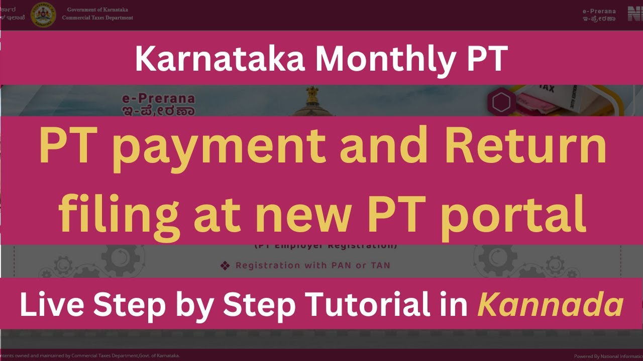 Karnataka Monthly PT payment and PT return filing in Kannada