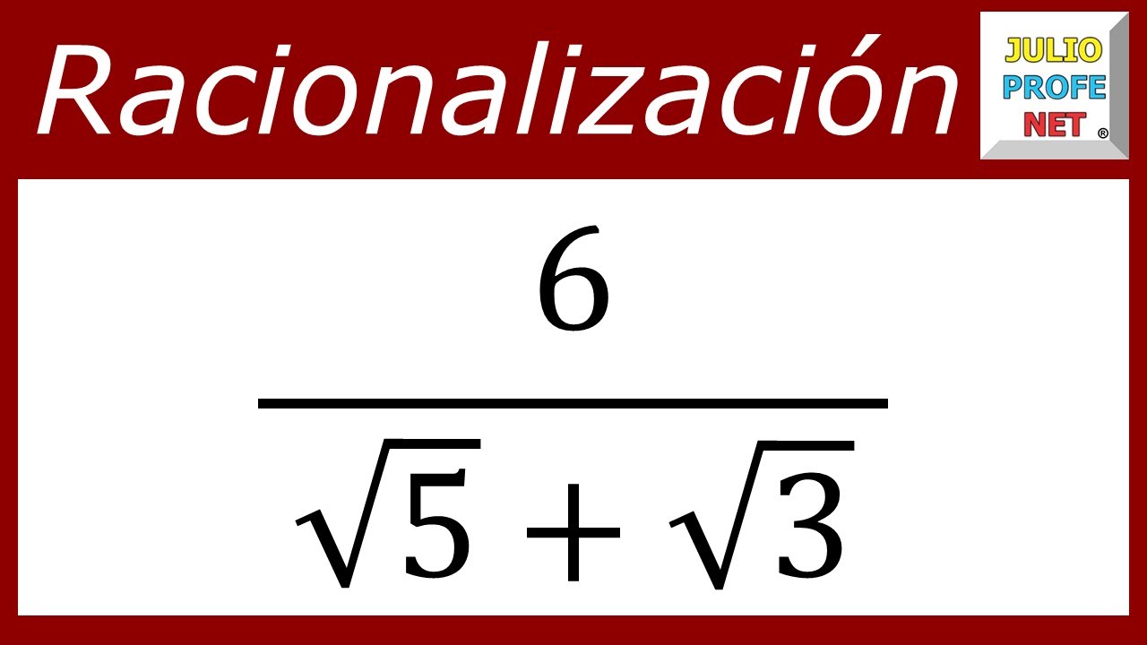 Racionalizar denominador binomio | Ej. 2 #julioprofe