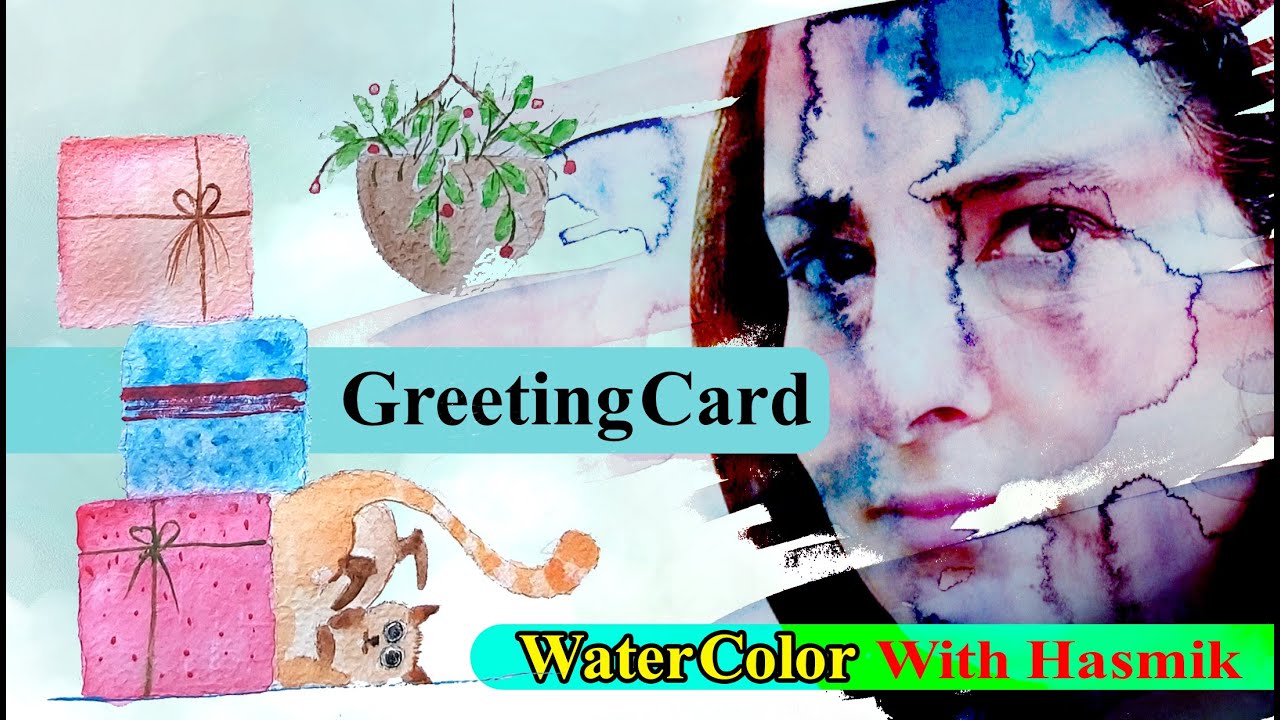 #aftereffects by #hasmik water color cat card